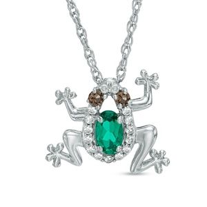 emerald frog necklace sterling silver